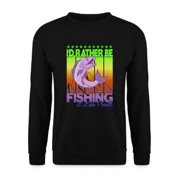I'd rather fish at Lake Powell - Unisex Sweatshirt - black - Front - Alina (178cm) & Michal (187cm)
