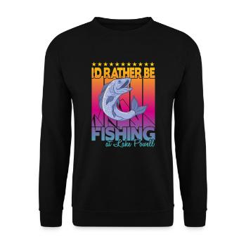 I'd rather fish at Lake Powell - Unisex Sweatshirt - black - Front - Alina (178cm) & Michal (187cm)