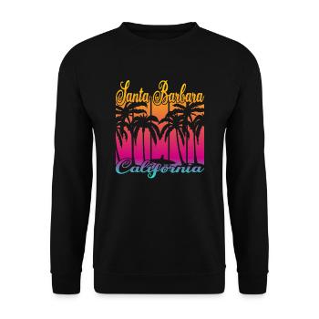 Vintage Santa Barbara California Surf - Unisex Sweatshirt - black - Front - Alina (178cm) & Michal (187cm)