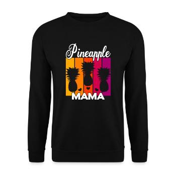 Vintage Pineapple Mama Sunset - Unisex Sweatshirt - black - Front - Alina (178cm) & Michal (187cm)
