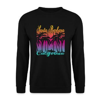 Vintage Santa Barbara California Surf - Unisex Sweatshirt - black - Front - Alina (178cm) & Michal (187cm)