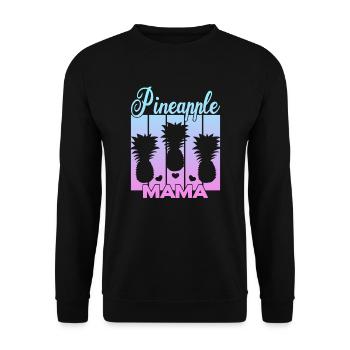 Vintage Pineapple Mama Sunset - Unisex Sweatshirt - black - Front - Alina (178cm) & Michal (187cm)