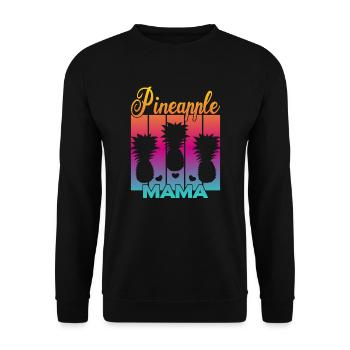Vintage Pineapple Mama Sunset - Unisex Sweatshirt - black - Front - Alina (178cm) & Michal (187cm)