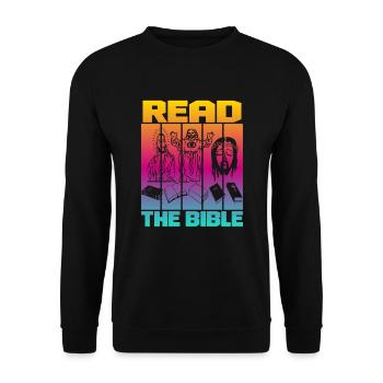 Read The Bible - Unisex Pullover - Schwarz - Vorne - Alina (178cm) & Michal (187cm)