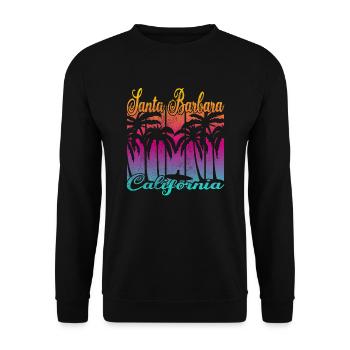 Vintage Santa Barbara California Surf - Unisex Sweatshirt - black - Front - Alina (178cm) & Michal (187cm)