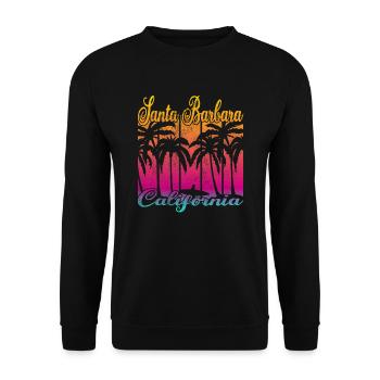 Vintage Santa Barbara California Surf - Unisex Sweatshirt - black - Front - Alina (178cm) & Michal (187cm)