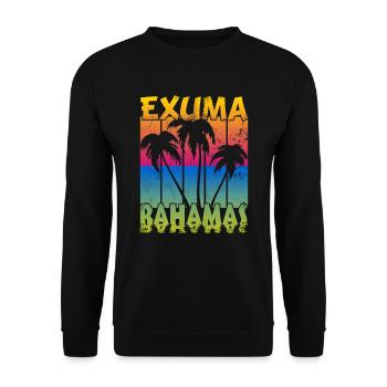 Vintage Exuma Bahamas Sonnenuntergang - Unisex Pullover - Schwarz - Vorne - Alina (178cm) & Michal (187cm)