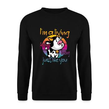 Vache végétalienne végétalienne - Sweat-shirt Unisexe - noir - Devant - Alina (178cm) & Michal (187cm)