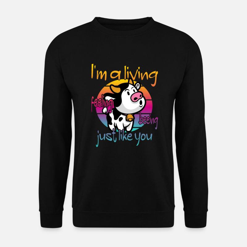 Vegan Veganer Kuh - Unisex Pullover - Schwarz