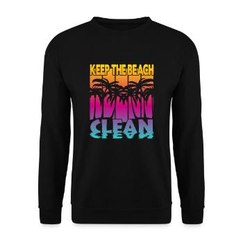 Keep the Beach clean - Unisex Pullover - Schwarz - Vorne - Alina (178cm) & Michal (187cm)