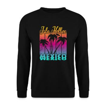 Isla Holbox Mexiko - Unisex Pullover - Schwarz - Vorne - Alina (178cm) & Michal (187cm)