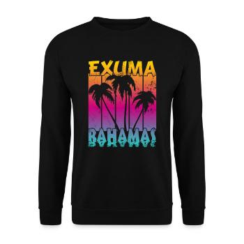 Vintage Exuma Bahamas Sonnenuntergang - Unisex Pullover - Schwarz - Vorne - Alina (178cm) & Michal (187cm)