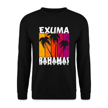 Vintage Exuma Bahamas Sonnenuntergang - Unisex Pullover - Schwarz - Vorne - Alina (178cm) & Michal (187cm)