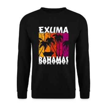 Vintage Exuma Bahamas Schwein - Unisex Pullover - Schwarz - Vorne - Alina (178cm) & Michal (187cm)