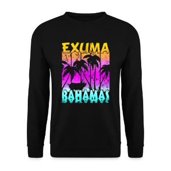 Vintage Exuma Bahamas Schwein - Unisex Pullover - Schwarz - Vorne - Alina (178cm) & Michal (187cm)