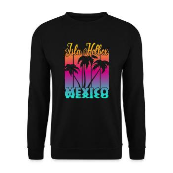 Isla Holbox Mexiko - Unisex Pullover - Schwarz - Vorne - Alina (178cm) & Michal (187cm)