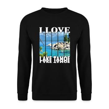 J’adore le lac Tahoe - Sweat-shirt Unisexe - noir - Devant - Alina (178cm) & Michal (187cm)