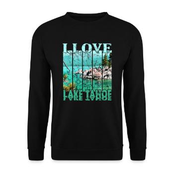 J’adore le lac Tahoe - Sweat-shirt Unisexe - noir - Devant - Alina (178cm) & Michal (187cm)