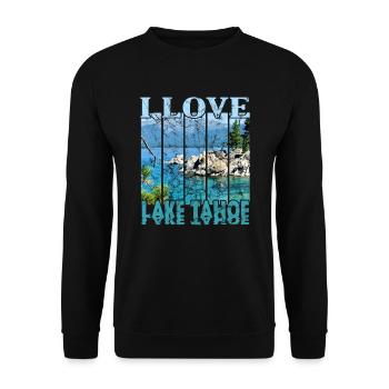 J’adore le lac Tahoe - Sweat-shirt Unisexe - noir - Devant - Alina (178cm) & Michal (187cm)