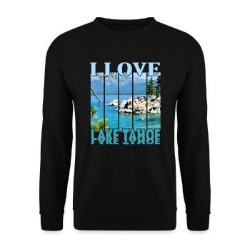 J’adore le lac Tahoe - Sweat-shirt Unisexe - noir - Devant - Alina (178cm) & Michal (187cm)