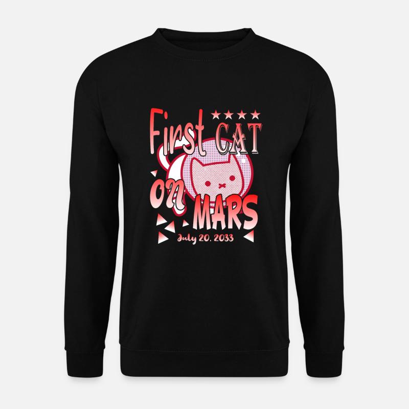 First Cat on Mars - Unisex Pullover - Schwarz
