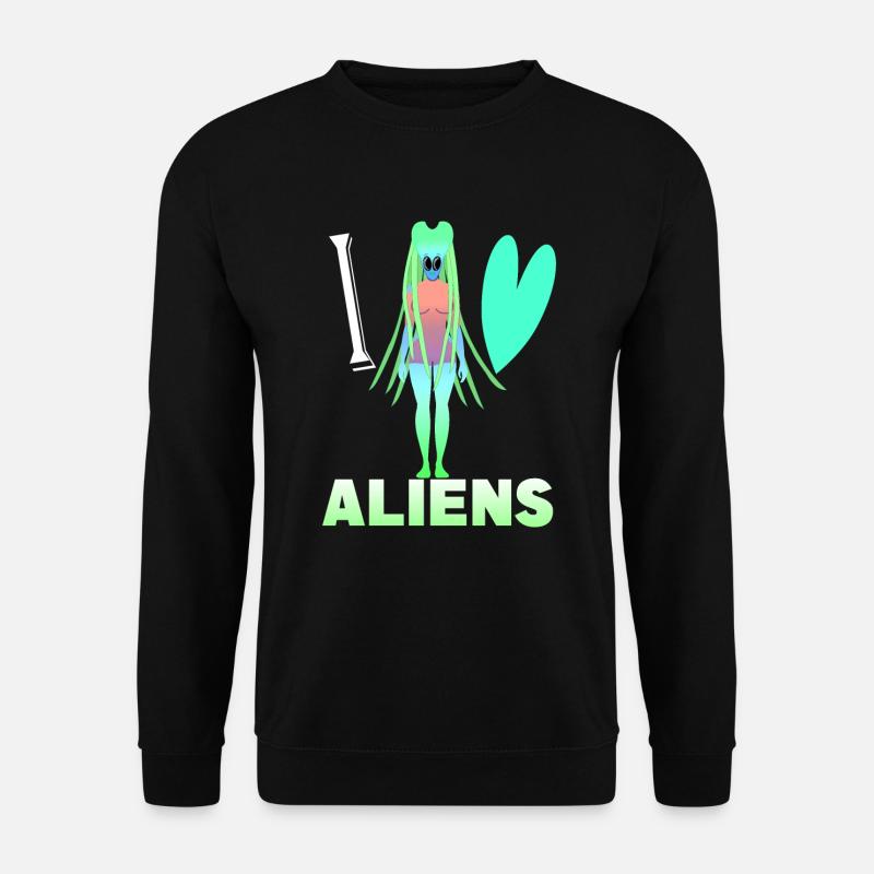Ich liebe Aliens - Unisex Pullover - Schwarz