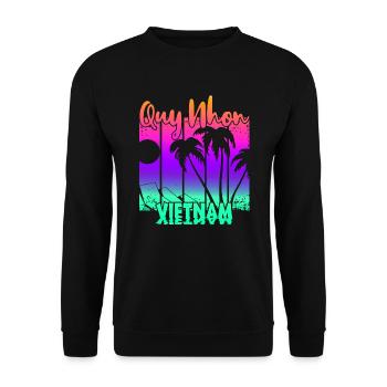 Quy Nhon Vietnam - Unisex Sweatshirt - black - Front - Alina (178cm) & Michal (187cm)