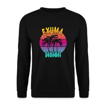 Vintage Exuma Bahamas Sonnenuntergang - Unisex Pullover - Schwarz - Vorne - Alina (178cm) & Michal (187cm)