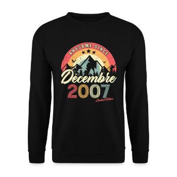 Cadeau D'anniversaire En Décembre 2007 Vintage - Sweat-shirt Unisexe - noir - Devant - Alina (178cm) & Michal (187cm)
