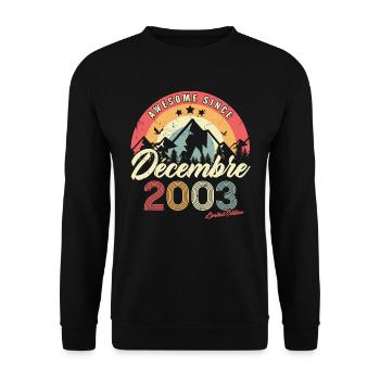 Cadeau D'anniversaire En Décembre 2003 Vintage - Sweat-shirt Unisexe - noir - Devant - Alina (178cm) & Michal (187cm)