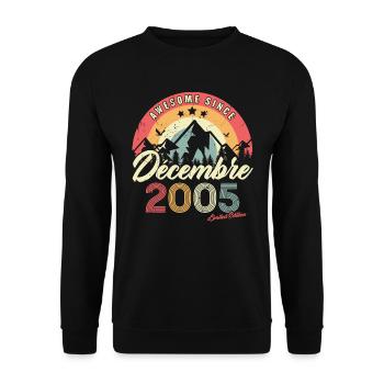 Cadeau D'anniversaire En Décembre 2005 Vintage - Sweat-shirt Unisexe - noir - Devant - Alina (178cm) & Michal (187cm)