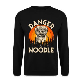 Snake Danger Noodle saying funny - Unisex Sweatshirt - black - Front - Alina (178cm) & Michal (187cm)