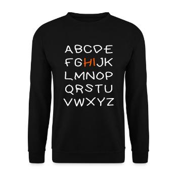 Hi Alphabet - Unisex Pullover - Schwarz - Vorne - Alina (178cm) & Michal (187cm)