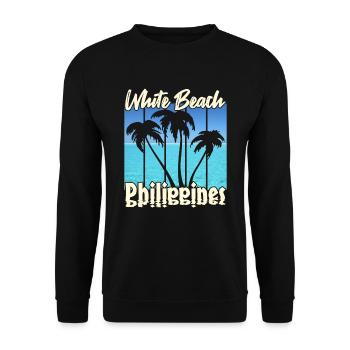 Vintage White Beach Philippines - Sweat-shirt Unisexe - noir - Devant - Alina (178cm) & Michal (187cm)
