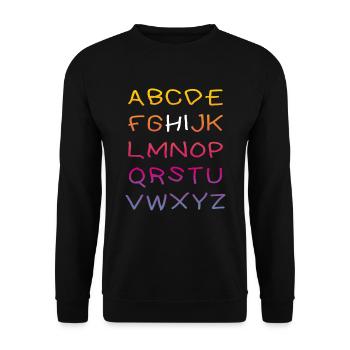 Hi Alphabet - Unisex Pullover - Schwarz - Vorne - Alina (178cm) & Michal (187cm)