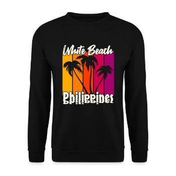 Vintage White Beach Philippines - Sweat-shirt Unisexe - noir - Devant - Alina (178cm) & Michal (187cm)