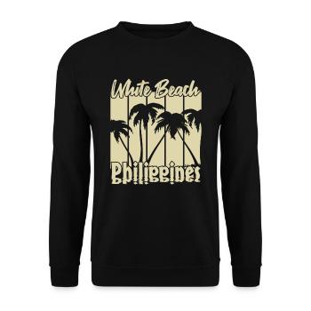 Vintage White Beach Philippines - Sweat-shirt Unisexe - noir - Devant - Alina (178cm) & Michal (187cm)