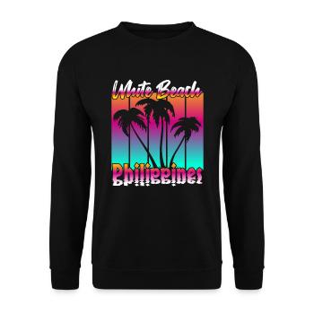 Vintage White Beach Philippines - Sweat-shirt Unisexe - noir - Devant - Alina (178cm) & Michal (187cm)