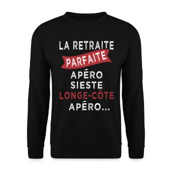 retraite parfaite sieste longe cote apero - Sweat-shirt Unisexe - noir - Devant - Alina (178cm) & Michal (187cm)