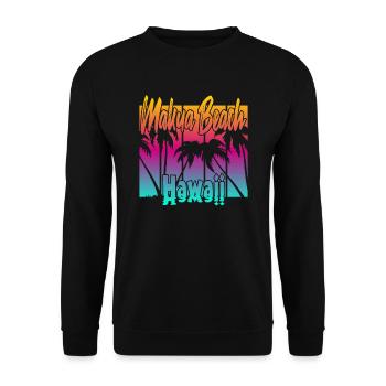 Makua Beach Hawaii - Unisex Sweatshirt - black - Front - Alina (178cm) & Michal (187cm)
