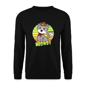 Meowdy Cowboy Chat - Sweat-shirt Unisexe - noir - Devant - Alina (178cm) & Michal (187cm)