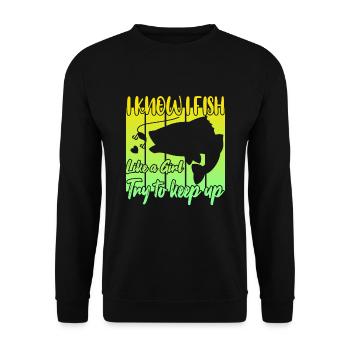 Je sais que je pêche comme une fille - Sweat-shirt Unisexe - noir - Devant - Alina (178cm) & Michal (187cm)