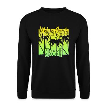 Makua Beach Hawaii - Unisex Sweatshirt - black - Front - Alina (178cm) & Michal (187cm)