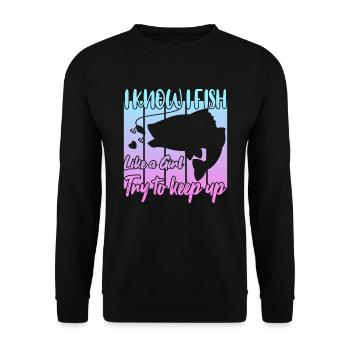 Je sais que je pêche comme une fille - Sweat-shirt Unisexe - noir - Devant - Alina (178cm) & Michal (187cm)