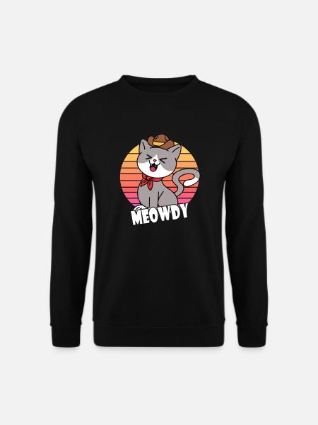 Meowdy Cowboy Katze - Unisex Pullover - Schwarz
