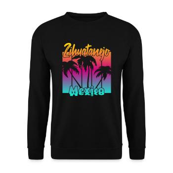 Zihuatanejo Mexico - Unisex Pullover - Schwarz - Vorne - Alina (178cm) & Michal (187cm)