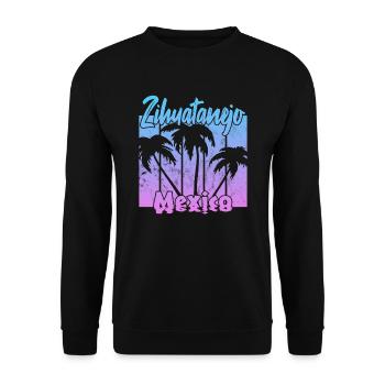 Zihuatanejo Mexico - Unisex Pullover - Schwarz - Vorne - Alina (178cm) & Michal (187cm)