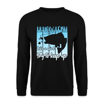 Je sais que je pêche comme une fille - Sweat-shirt Unisexe - noir - Devant - Alina (178cm) & Michal (187cm)