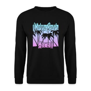 Makua Beach Hawaii - Unisex Sweatshirt - black - Front - Alina (178cm) & Michal (187cm)