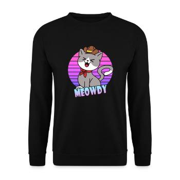 Meowdy Cowboy Chat - Sweat-shirt Unisexe - noir - Devant - Alina (178cm) & Michal (187cm)
